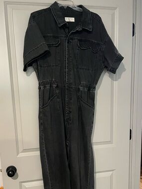 We The Free Black Denim Jumpsuit